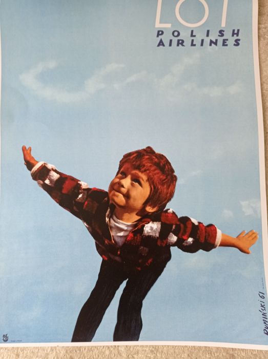 Plakat LOT Tomasz Rumiński reprint oryginału z 1965 roku KULTOWY