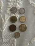 Conjunto de moedas antigas.