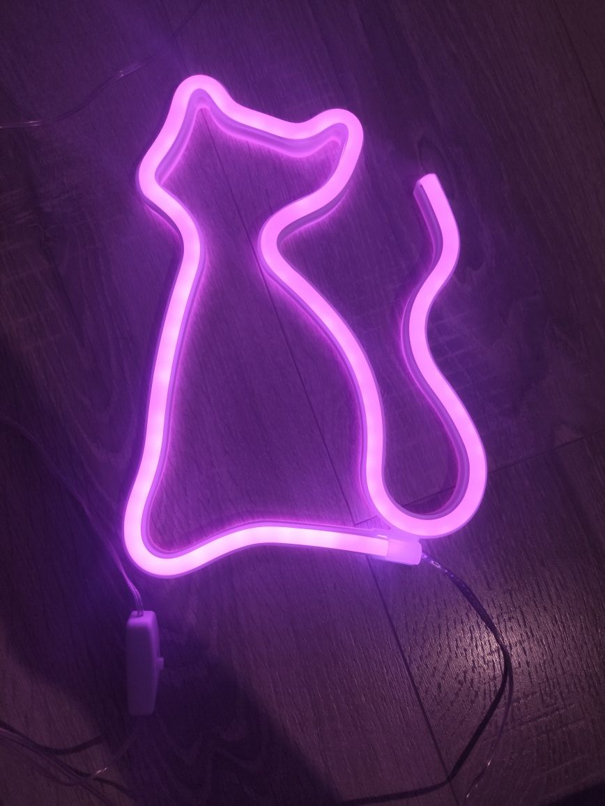 Lampka neon LED w kształcie kotka