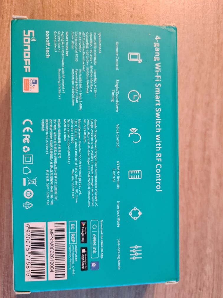 Sonoff CH4 Pro RF Supla sterownik Wifi smart switch