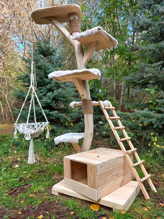 Drapak dla kota na zewnątrz/balkon 200cm drewno