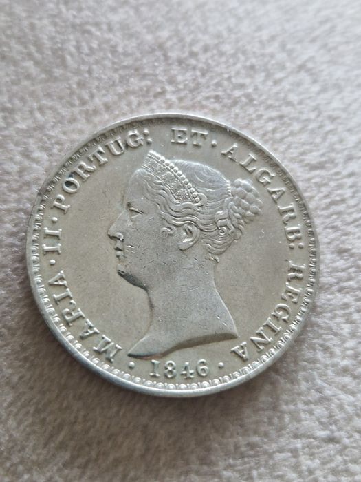 Moeda em prata 500 Reis 1846 D. Maria II