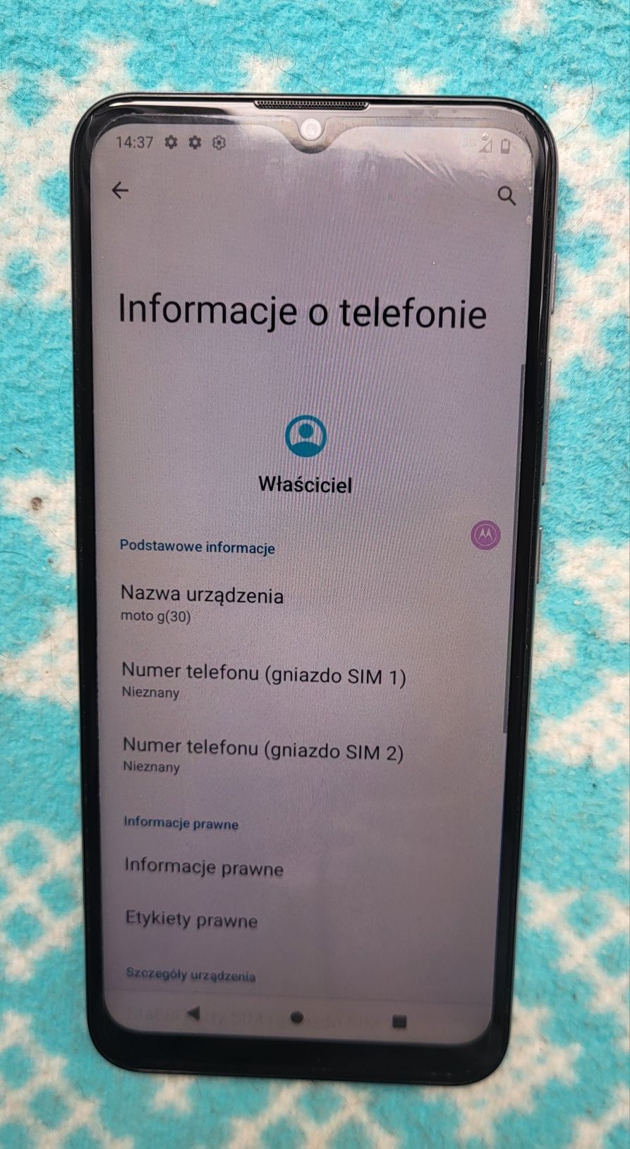 Smartfon Motorola g30 128GB  Stan idealny