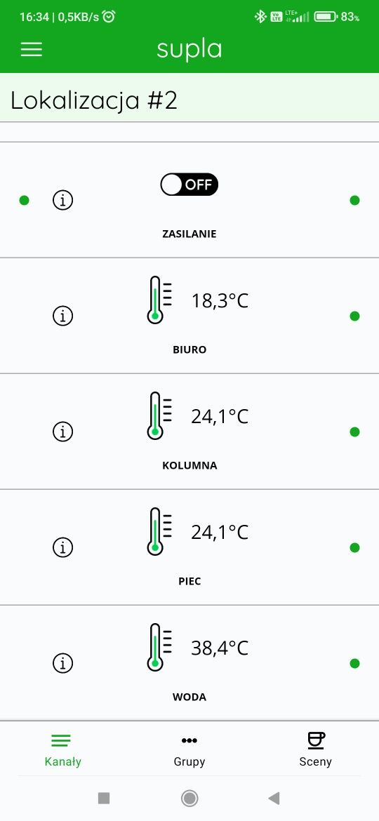 Termometr WIFI zdalny odczyt przekaźniki SUPLA destylator piec smart