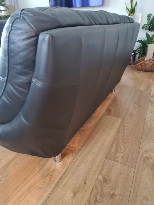 Zestaw sofa I fotel skóra naturalna