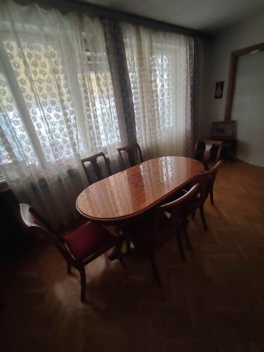 Stół owalny rozsuwany Intarsja lata 70-80