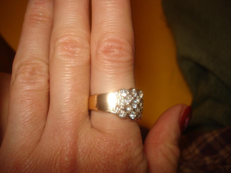 Позолоченное кольцо Красивое 17 размер