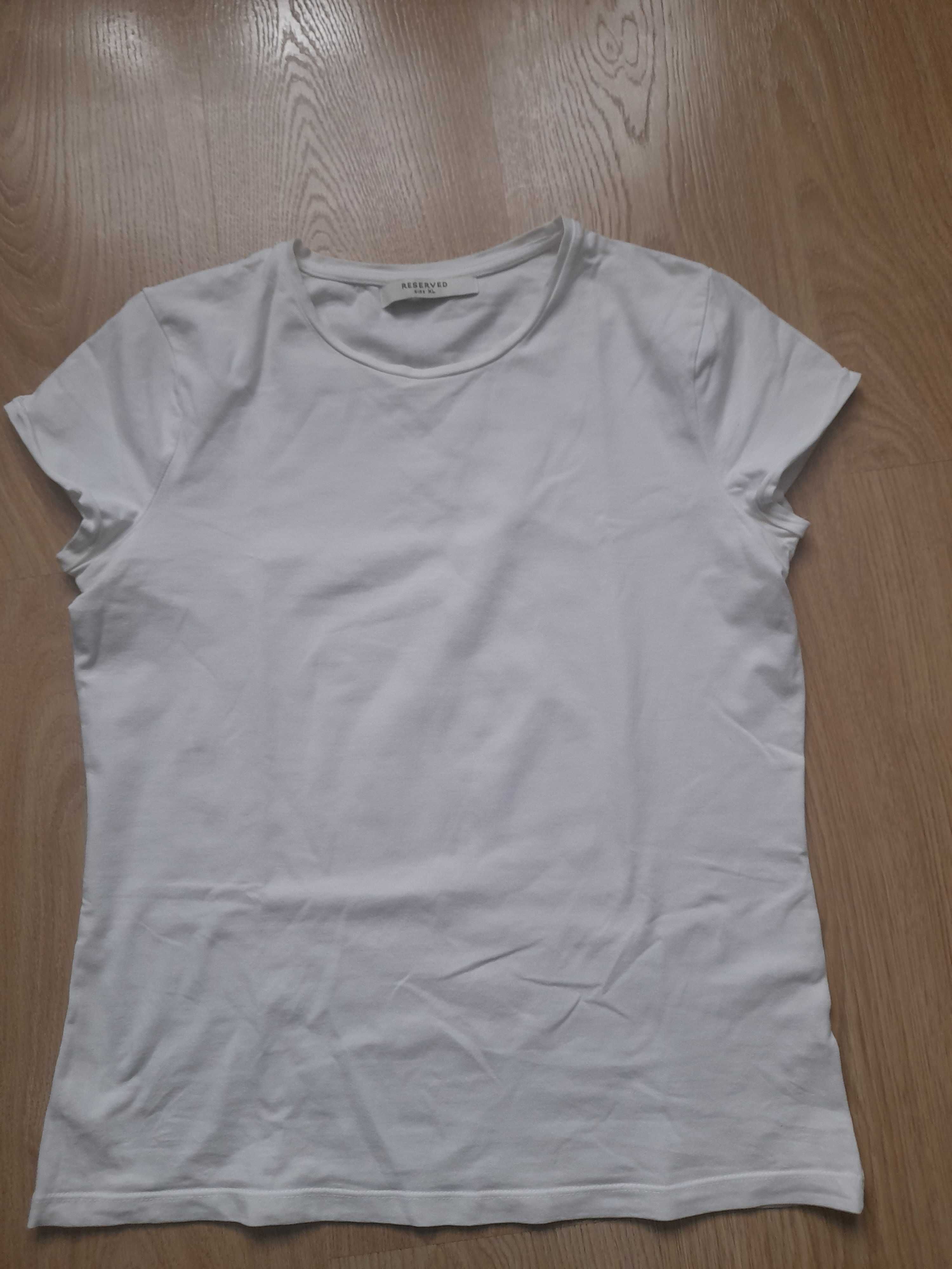 T-shirt damski biały bawełniany Reserved rozm. XL
