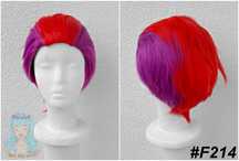 Rock Nanbaka Fioletowa różowa krótka peruka z irokezem cosplay wig