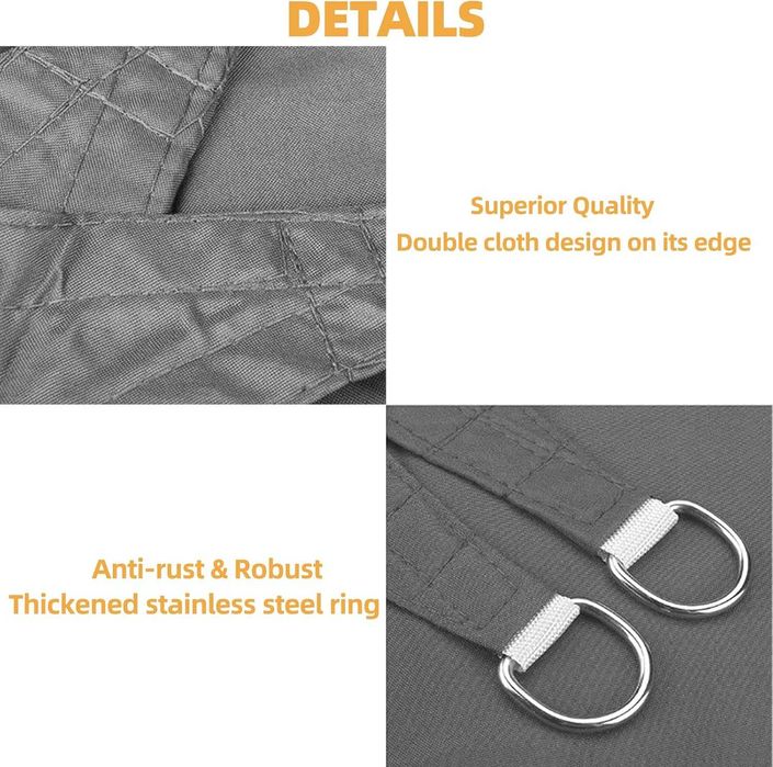 HOMPER 2x3m toldo impermeável proteção solar retangular Cinza