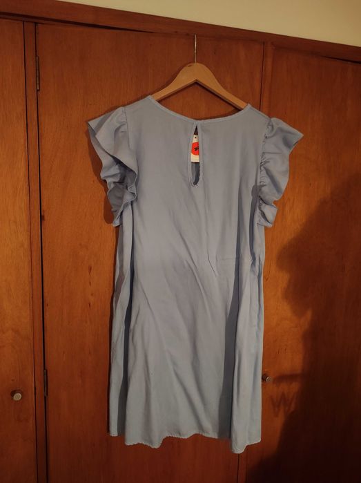 Vestido Confortável Azul Bebe