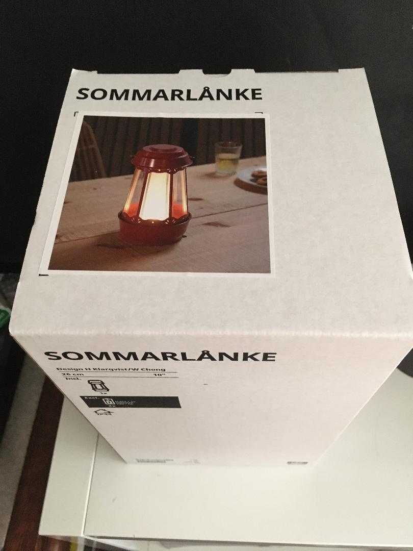 Ikea lampa  SOMMARLÅNKE red czerwona-  do ładowania USB-C port