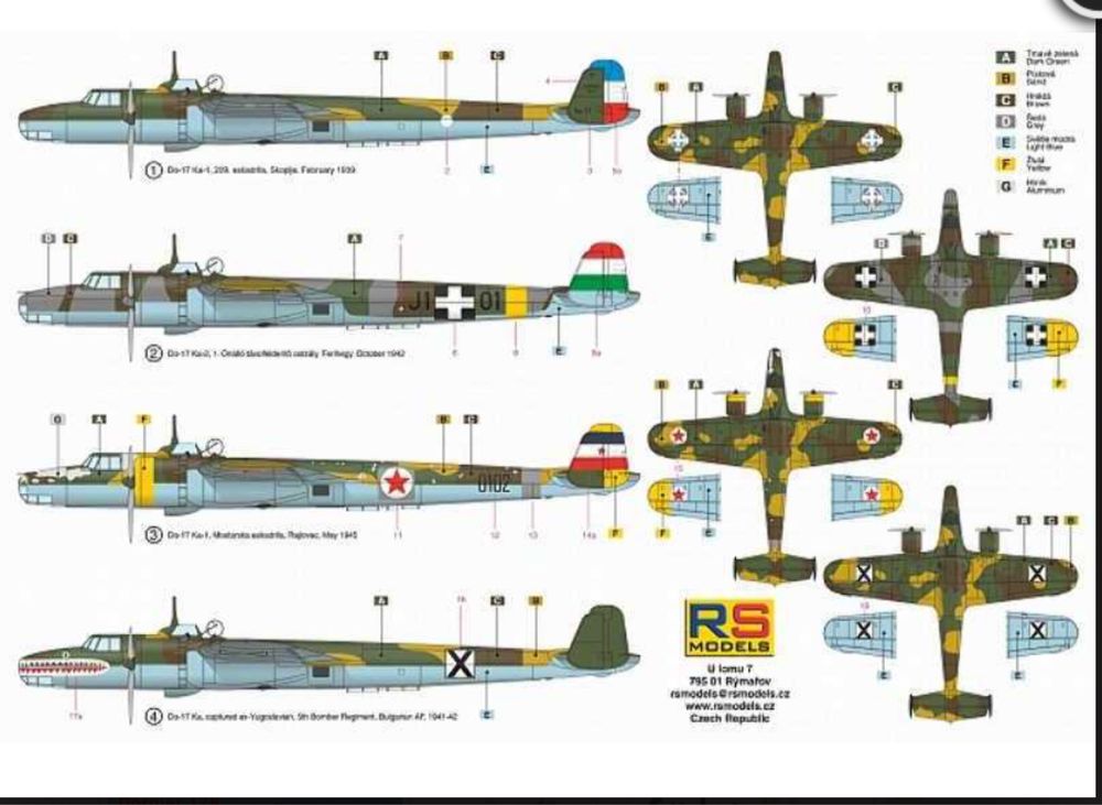 RS Models 92243 samolot Dornier 17 K model 1/72