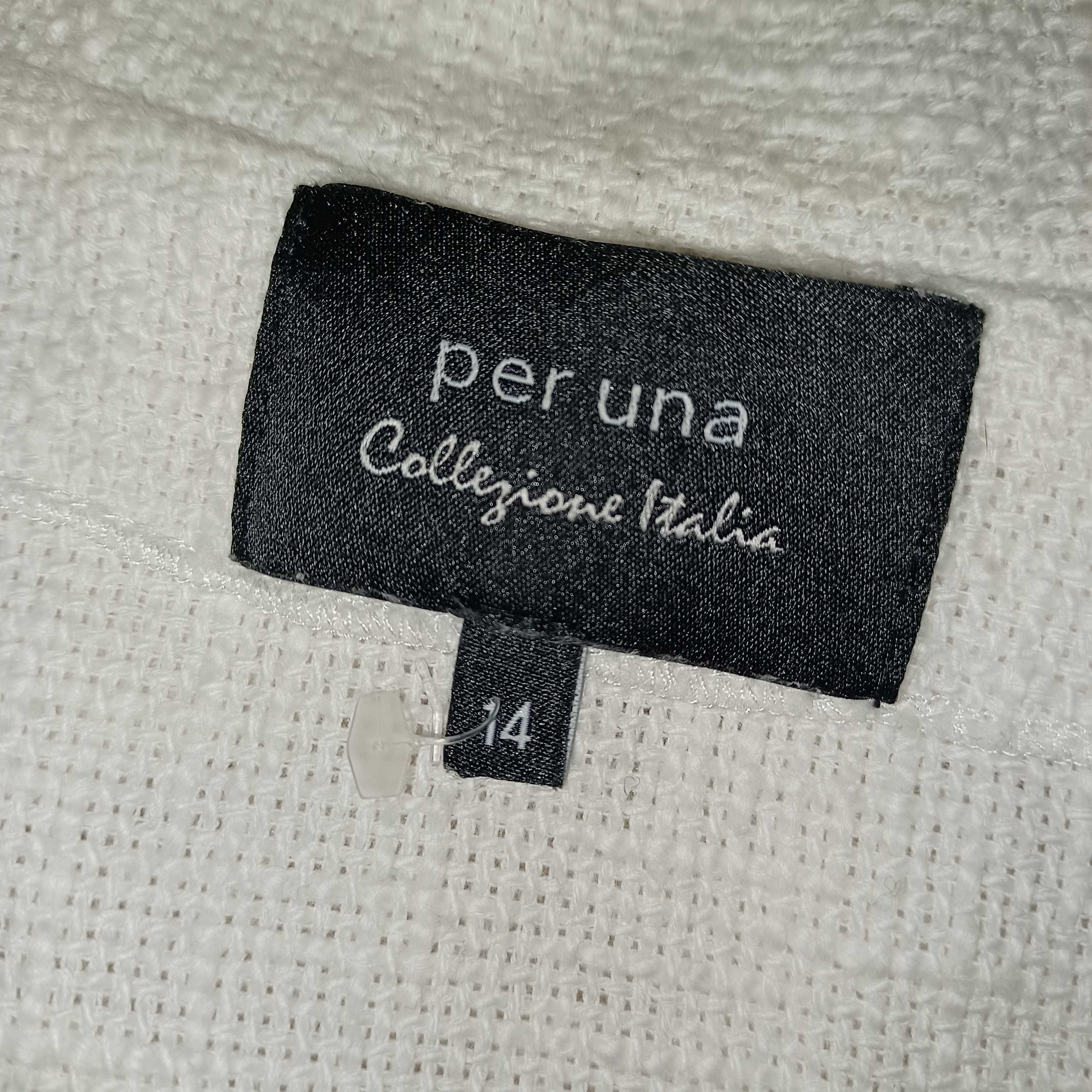 Per Una żakiet boho strzępiony biały Super design L/XL