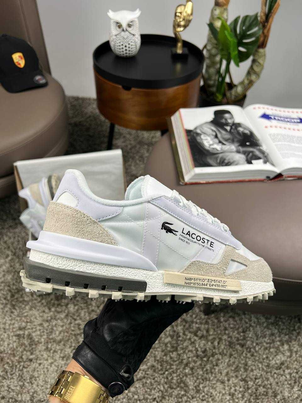 Чоловічі кросівки лакоста Lacoste Elite Active PRM White Beige [41-45]