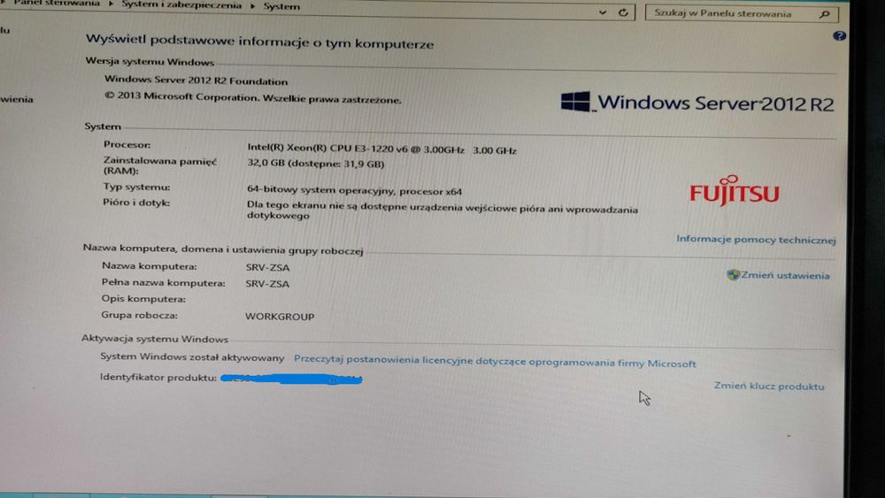 Komputer Fujitsu PRIMERGY TX1330 M3 32Gb RAM + Monitor Gratis