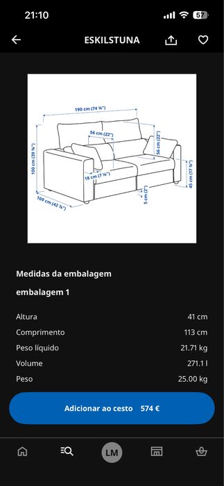 Sofa Eskilstuna Chaise Lounge
