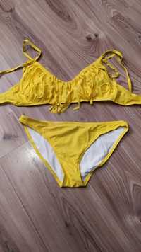 Żółty dwuczęściowy strój kąpielowy, rozmiar M