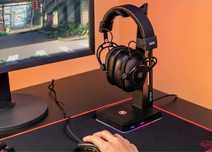 MAD DOG rgb headphone stand - stojak rgb na słuchawki - porty USB NOWY