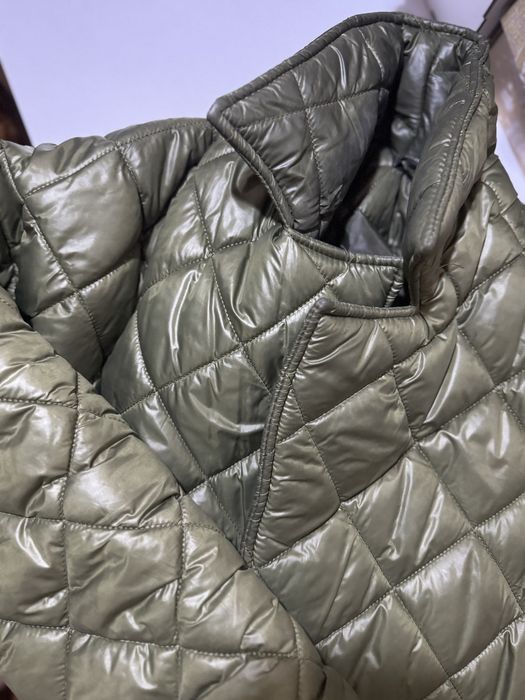 Пальто на запах. Стьобане пальто хакі