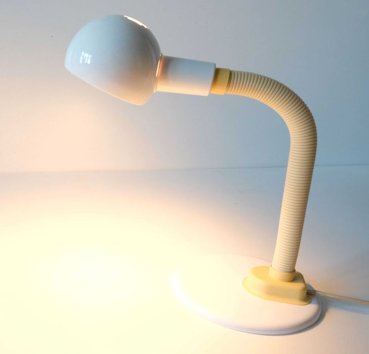 Biała lampka na biurko BRILLIANT 35047 space age, vintage