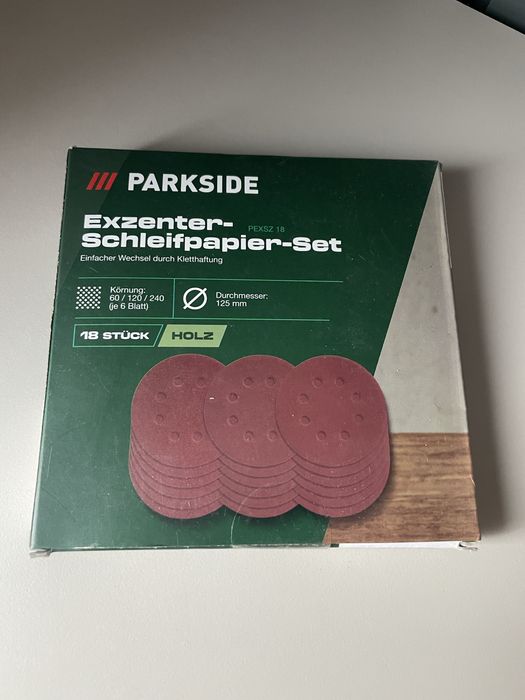 Nowy zestaw 18 sztuk papierów ściernych parkside