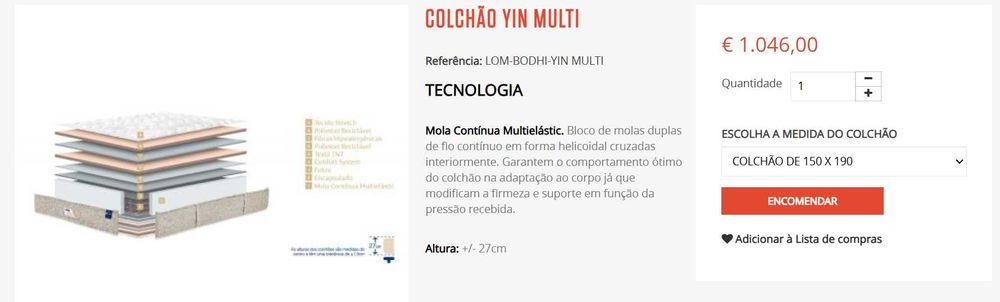 COLCHÃO MOLAFLEX yin multi bodhi collection 150X190CM
