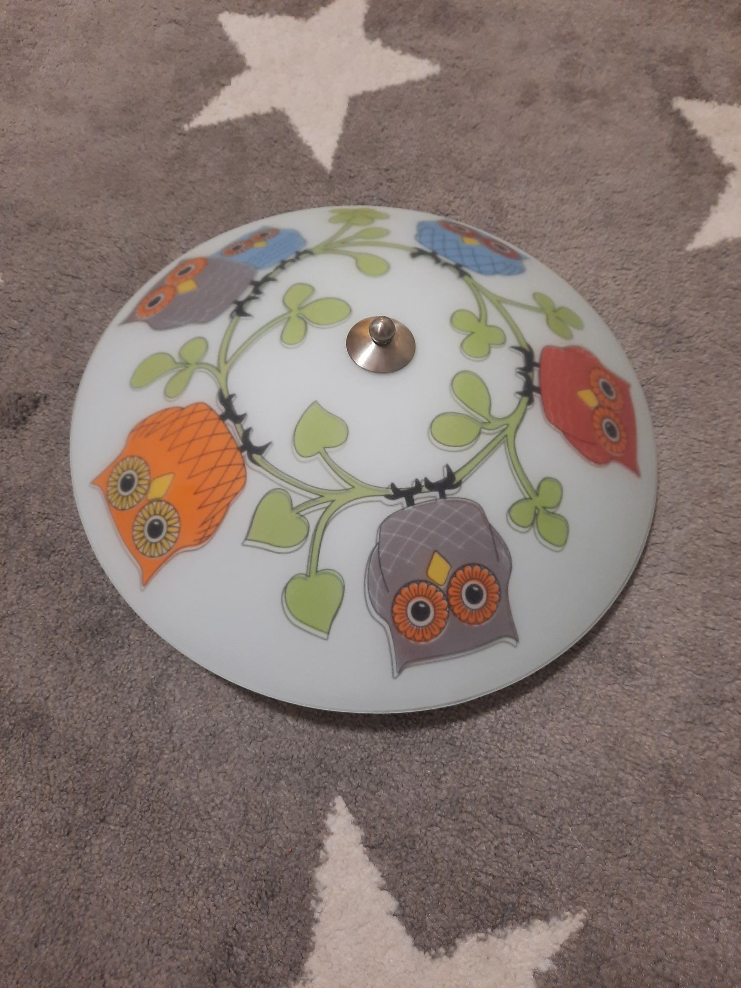Lampa Dziecięcy plafon z kolorowymi rysunkami sówek