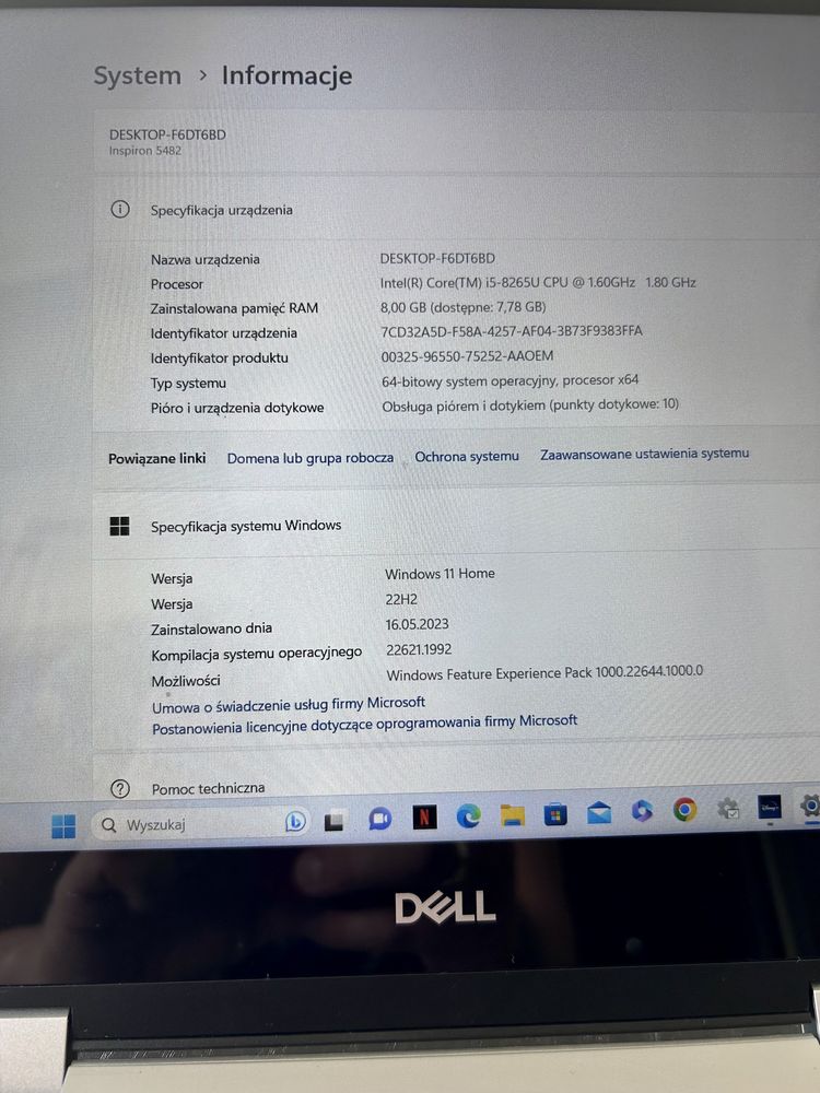 Laptop DELL Inspiron 5482