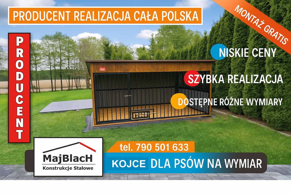 ŁADNY Kojec dla Psa - PRODUCENT – Złoty Dąb | Miski   - Maj-Blach