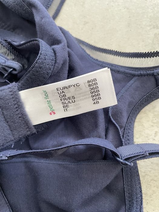 Biustonosz roz.80B granatowy bawelniany zabudowany