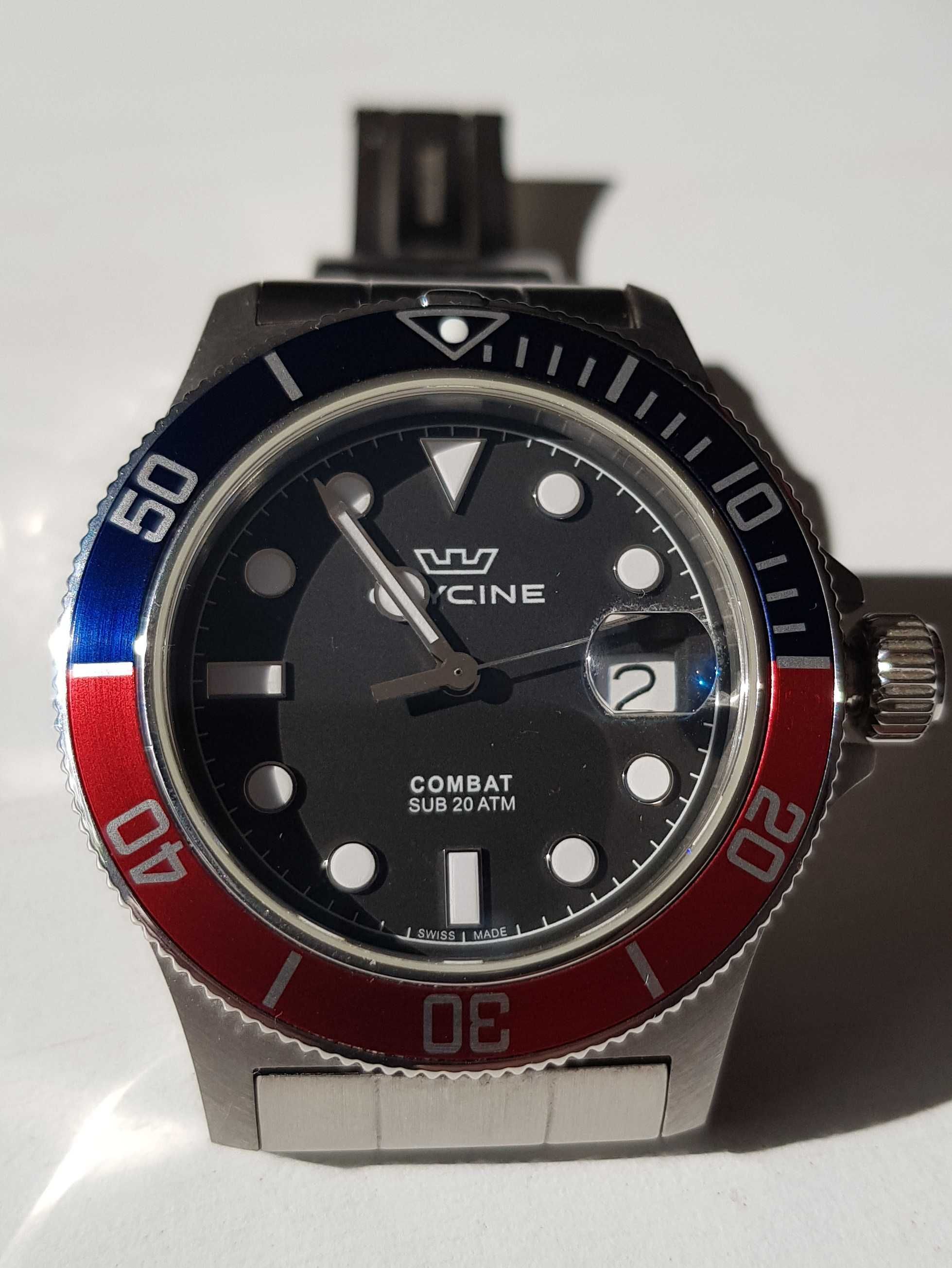 Zegarek męski GLYCINE model Combat SUB 20ATM szafirowe szkiełko stal