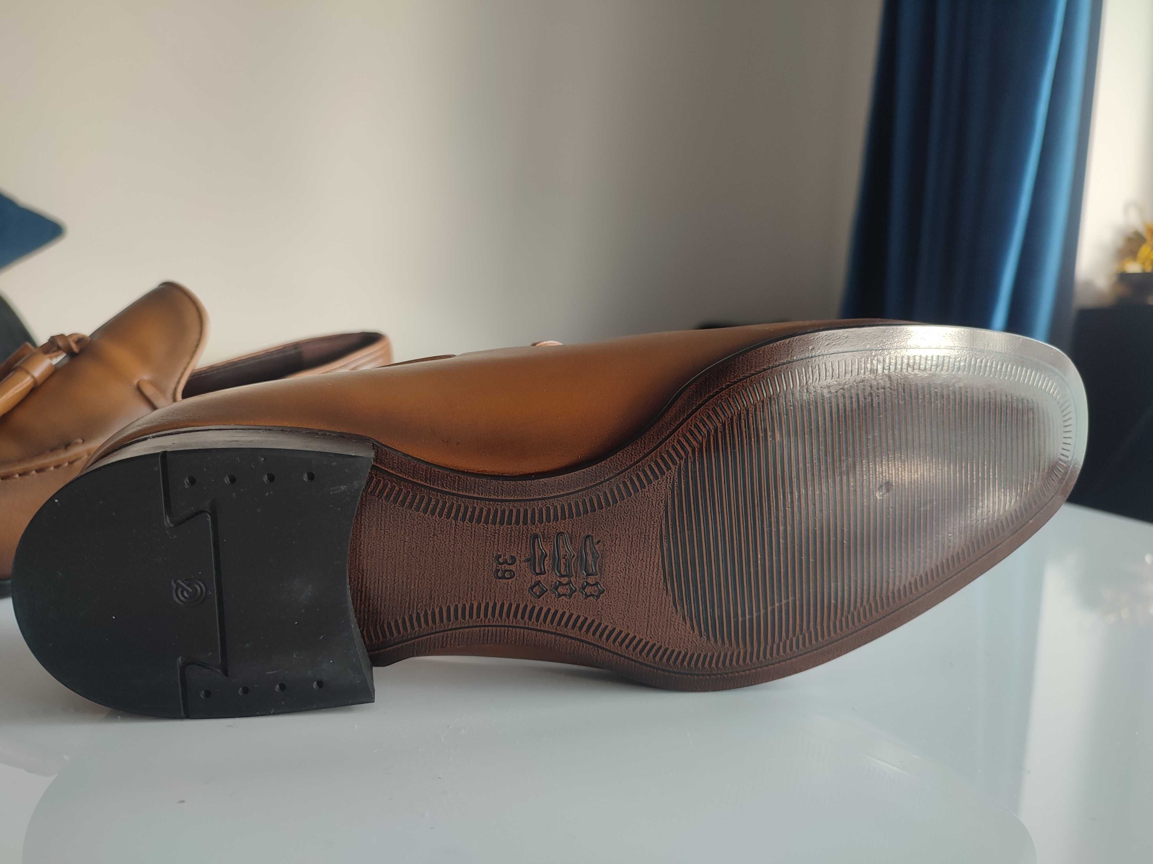 Nowe Mokasyny Luciano Partelli 14Y0705 tan finisaj