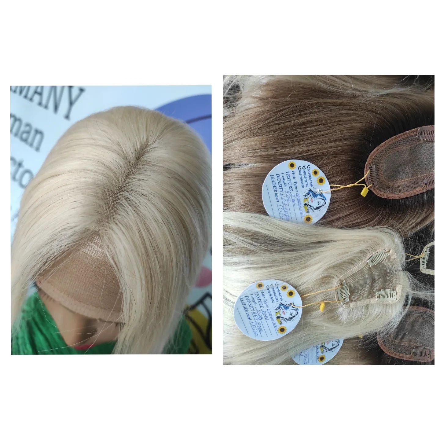 Топер накладка натуральне волосся блондинка