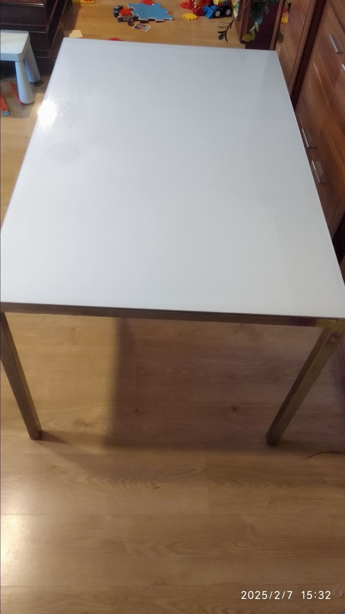 Stół chrom połysk  szklany blat 135 x 85