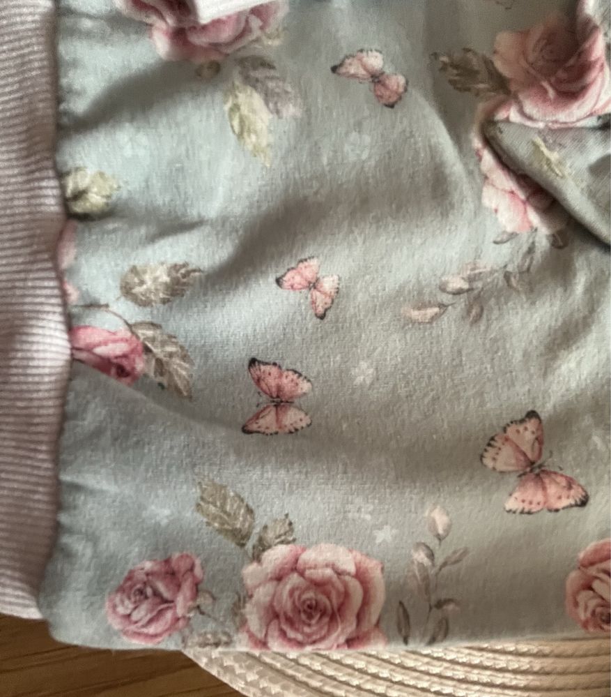 Bluza polska firma Haydi rozmiar 86 v falbana kwiatt róze bawełna