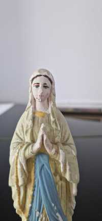 Figurka rzezba Maryi Matki Boskiej dewocjonalia antyk sygnowana dekor
