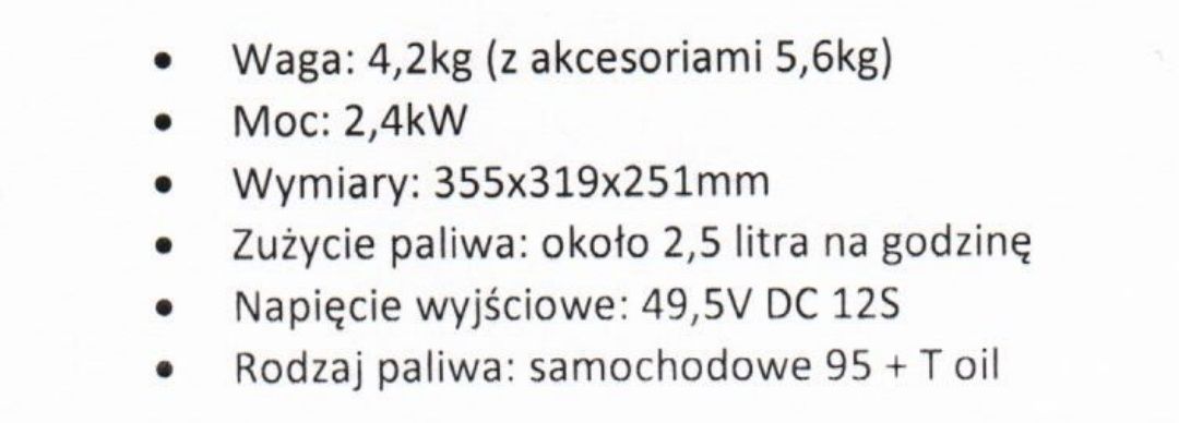 dron H2 hybrid generator silnik spalinowy z osprzetem