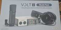 Kit Home studio Volt/ interface de áudio auscultadores e microfone