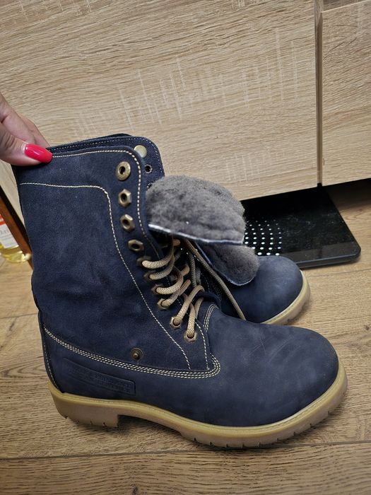 Женские зимние ботинки на шнурках 24см