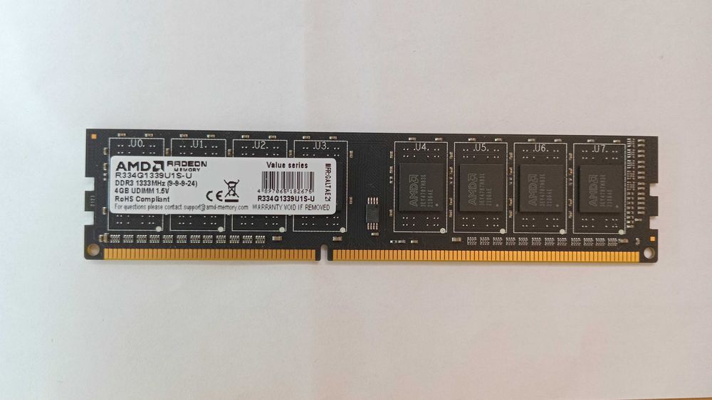 Оперативна пам'ять AMD DDR3-1333 4096MB PC3-10600