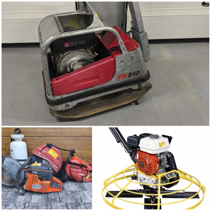 Zagęszczarka,piły do betonu , zacieraczka