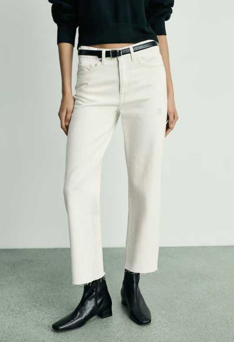 Стильні шкіряні ботинки ботильони черевики від mango 37-38 розмір