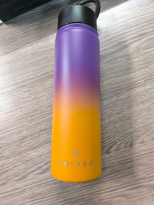 SOLARA Butelka na wodę ze stali nierdzewnej ze słomką 650ml