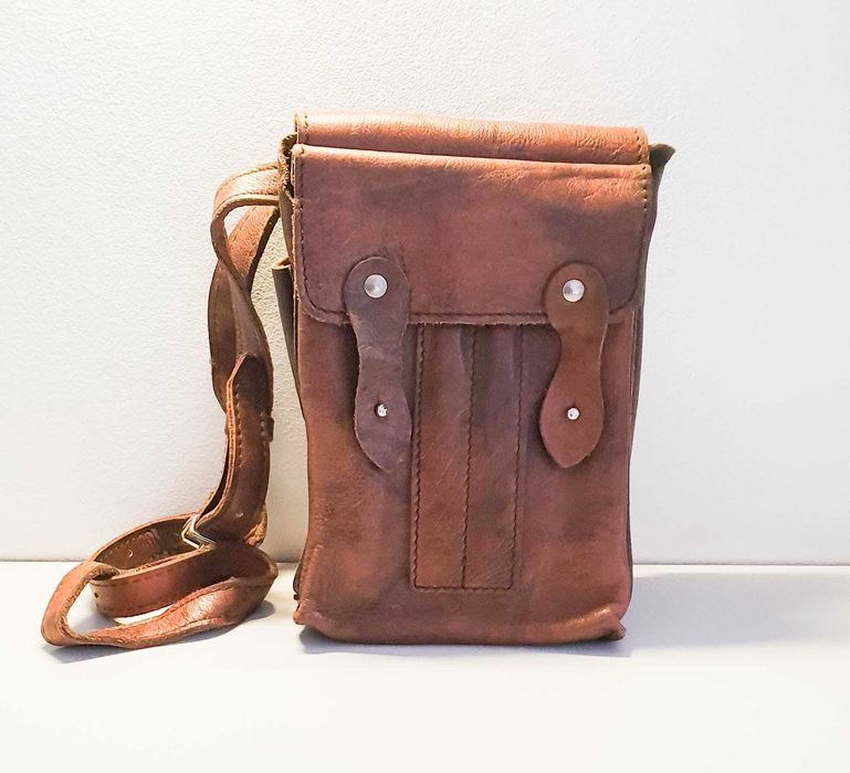 Skórzana torba - vintage Retro PRL 23cm na 18cm około