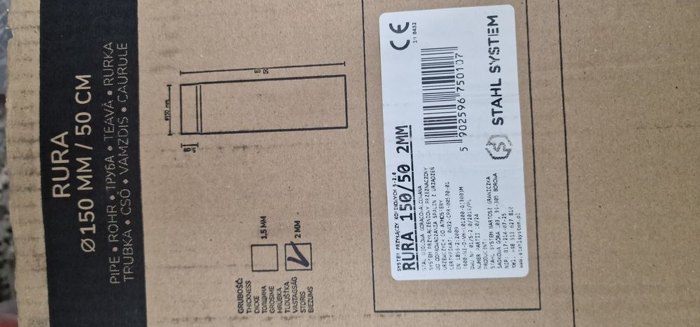 Rura kominowa 150/50