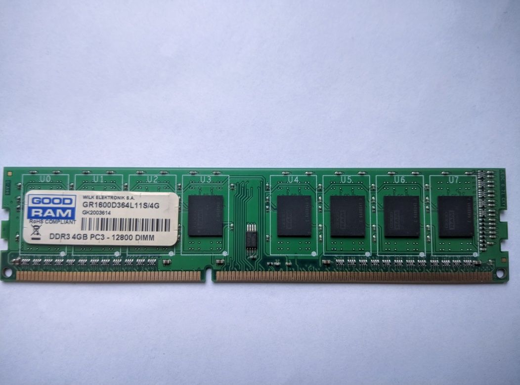 Оперативная память DDR3 4GB 1600mhz двухранговая