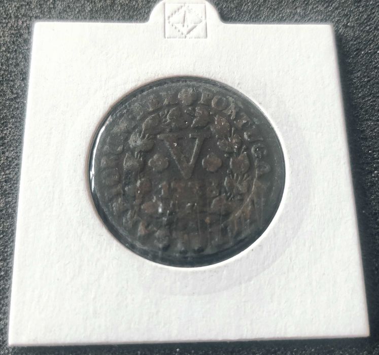 Moeda V Réis 1738 DEI GRATIA - Monarquia