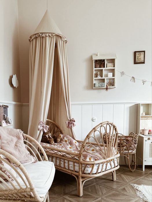 Łóżeczko rattanowe dla dziecka, handmade