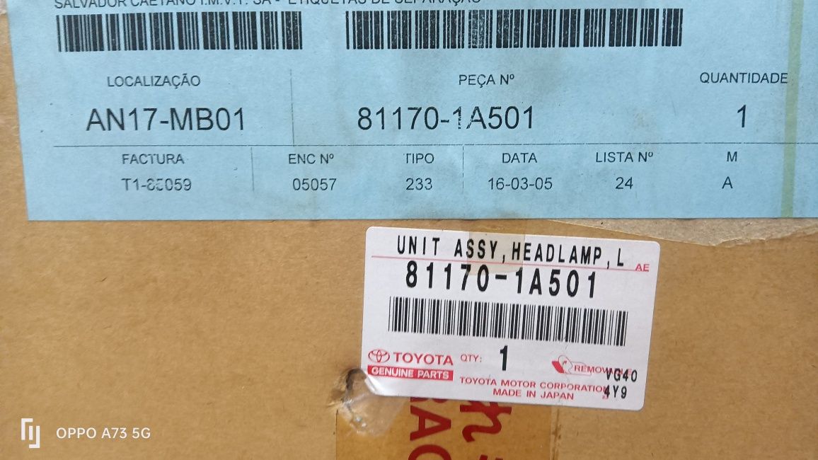 Farol Toyota Corolla ótica 1989 esquerdo